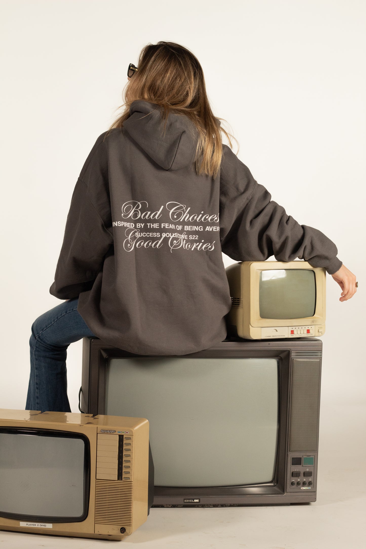 BAD CHOICES, GOOD STORIES GREY HOODIE
